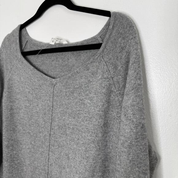 Athleta Sweater Dress Womens Large Gray Cashmere Blend V Neck Long Sleeve - Picture 2 of 7